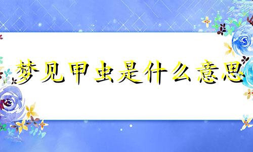 梦见甲虫是什么意思 梦见甲虫钻进自己身体