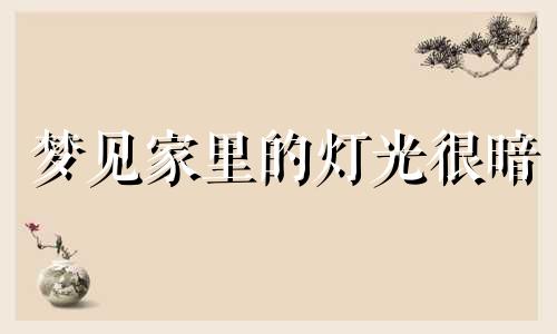 梦见家里的灯光很暗 梦见自己家灯光通亮