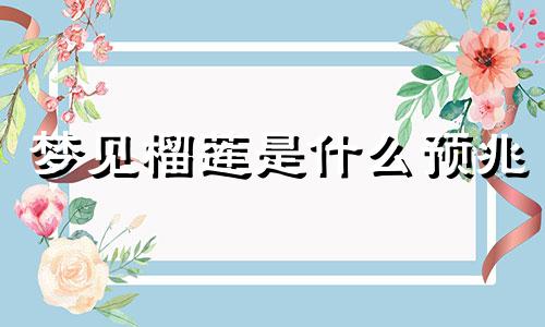 梦见榴莲是什么预兆 梦见榴莲预示将来会发生什么