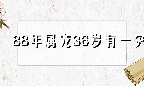 88年属龙36岁有一灾 2024年本命年运势