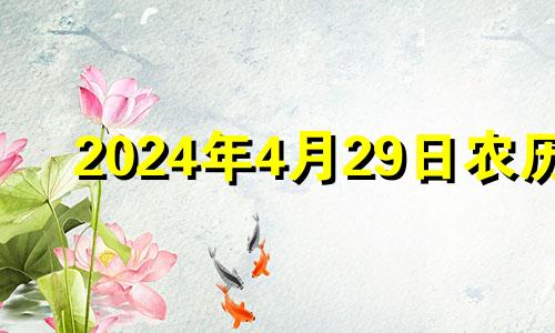 2024年4月29日农历 2024年4月20日星期几